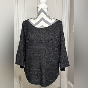 Ralph Lauren Dolman Sleeve Knit Sweater Women’s Size Petite Medium Black Shimmer